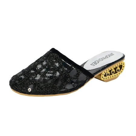 Mortilo Fashion Summer Women Sandals Solid Color Sequin Mesh Breathable Thick Heel Casual Style PU sandals for Women Black
Mortilo Fashion Summer Women Sandals Solid Color Sequin Mesh Breathable Thick Heel Casual Style PU sandals for Women Black