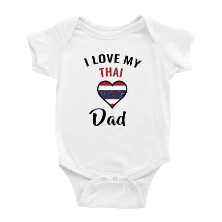 I Love My Thai Dad Heart Flag Cute Baby Bodysuits Newborn Clothes (White 18-24 Months)
I Love My Thai Dad Heart Flag Cute Baby Bodysuits Newborn Clothes (White 18-24 Months)