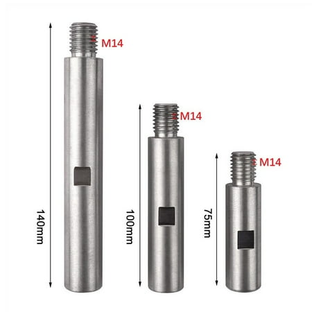 3PCS M14 Angle Grinder Extension Connecting Rod Thread Adapter Rod 75/100/140mm