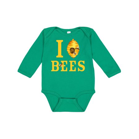 Inktastic I Love Bees Gift Baby Boy or Baby Girl Long Sleeve Bodysuit
