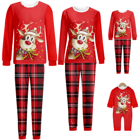 Matching Family Christmas Pajamas Sleepwear Set Christmas Print Sizes for Adult-Kids-Baby-Pet 2-Piece Top and Pants Bodysuits Clothes Pajamas Set
Matching Family Christmas Pajamas Sleepwear Set Christmas Print Sizes for Adult-Kids-Baby-Pet 2-Piece Top and Pants Bodysuits Clothes Pajamas Set