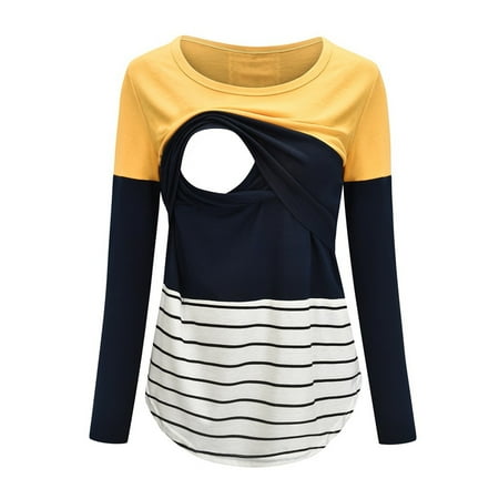 Sunhillsgrace Maternity Blouse Womens Maternity Long Sleeve Striped Print Nursing Tops T-Shirt For Breastfeeding
Sunhillsgrace Maternity Blouse Womens Maternity Long Sleeve Striped Print Nursing Tops T-Shirt For Breastfeeding