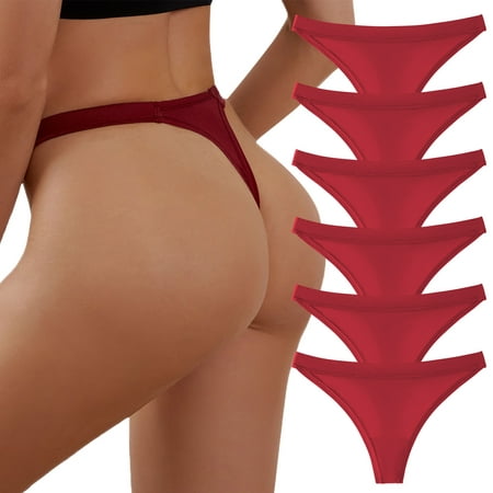 

zuwimk Womens Thong Underwear Underwear for Women Thong Low Rise Panties 5-Pack Low Waist T Back String Underpants Gift for Women C XS