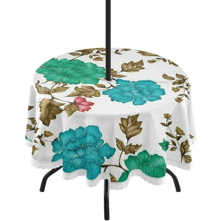 Hyjoy 60 Flowers Outdoor Round Tablecloth Waterproof Stain-Resistant Non-Slip Circular Tablecloth with Umbrella Hole and Zipper for Tabletop Backyard Party BBQ Decor
Hyjoy 60 Flowers Outdoor Round Tablecloth Waterproof Stain-Resistant Non-Slip Circular Tablecloth with Umbrella Hole and Zipper for Tabletop Backyard Party BBQ Decor