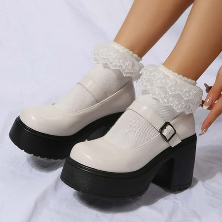 Ecqkame Women s High Heels Shoes Clearance Women s Summer Fashion Chunky Heel High Heels Shoes Round-Toe Metal Buckle Shoes Beige 36
Ecqkame Women s High Heels Shoes Clearance Women s Summer Fashion Chunky Heel High Heels Shoes Round-Toe Metal Buckle Shoes Beige 36