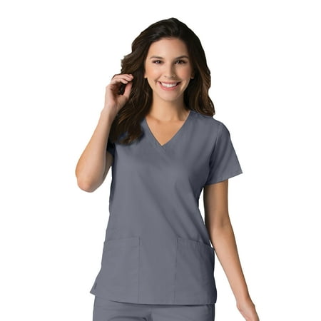 EON Women s COOLMAX V-Neck Mesh Panel Solid Scrub Top
