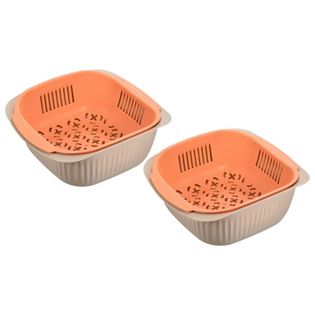 Uxcell Kitchen Colander Bowl Set 2PCS Plastic Washing Bowl Strainer Fruit Vegetables Drain Basket-Grey Orange
Uxcell Kitchen Colander Bowl Set 2PCS Plastic Washing Bowl Strainer Fruit Vegetables Drain Basket-Grey Orange
