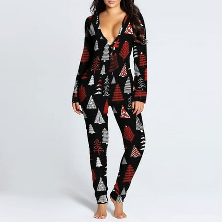 Jophufed Womens Onesie Flap Pajamas Christmas Print Sexy Butt Flap Sleepwear Cute Button Collar Rompers Nightwear Jumpsuit on Clearance
Jophufed Womens Onesie Flap Pajamas Christmas Print Sexy Butt Flap Sleepwear Cute Button Collar Rompers Nightwear Jumpsuit on Clearance