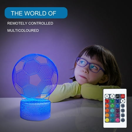 3D Lamp Night Light 16 Colours with Remote Control 1Pc Led Light