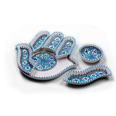 Kamsah 7 Piece Hamsa Plate Set & Serving Platter Custom Hand-Painted Ceramic Appetizer Tray Serving Dishes for Celebrations Parties and Events (Large Turquoise) …
Kamsah 7 Piece Hamsa Plate Set & Serving Platter Custom Hand-Painted Ceramic Appetizer Tray Serving Dishes for Celebrations Parties and Events (Large Turquoise) …