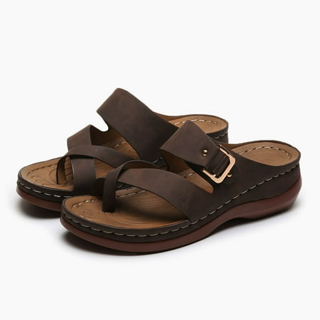 HIBRO Women s Summer Large Mize Metal Buckle Stitching Wedge Sandals And Slippers
HIBRO Women s Summer Large Mize Metal Buckle Stitching Wedge Sandals And Slippers