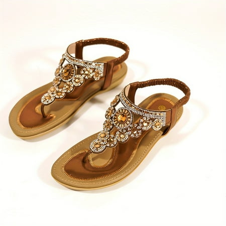 Women s Casual Clip Toe Rhinestone Decor Flat Sandals Summer Sandals Comfortable Elastic Band Sandals
Women s Casual Clip Toe Rhinestone Decor Flat Sandals Summer Sandals Comfortable Elastic Band Sandals