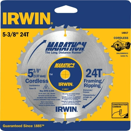 Irwin Marathon 5-3/8 In. 24-Tooth Framing/Ripping Circular Saw Blade