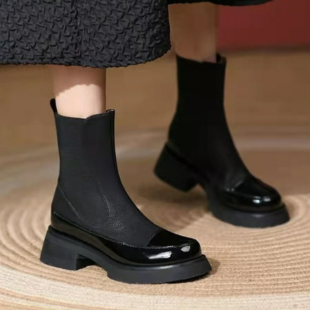 Juebong Christmas Deals Women s Shoes Pointed Toe Solid Color Warm Zipper Casual Retro Thick Heel Splicing Fashion Ankle Boots 7.5 Black
Juebong Christmas Deals Women s Shoes Pointed Toe Solid Color Warm Zipper Casual Retro Thick Heel Splicing Fashion Ankle Boots 7.5 Black
