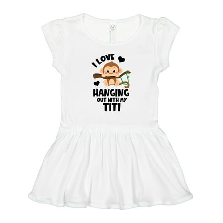 Inktastic Monkey I Love Hanging out with My Titi Gift Toddler Girl Dress