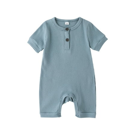 KZKR Newborn Baby Solid Ribbed Romper Unisex Infants Boy Girl Short Sleeve Button Onesie Jumpsuit One Piece Cotton O Neck Bodysuit
KZKR Newborn Baby Solid Ribbed Romper Unisex Infants Boy Girl Short Sleeve Button Onesie Jumpsuit One Piece Cotton O Neck Bodysuit