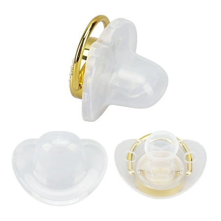 Soothie Baby Bling Transparent Dummy Soother With Chain Clip For Baptism P