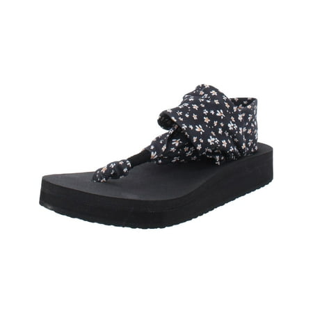 Sanuk Womens Sling Midform Floral Print Wedge Slide Sandals