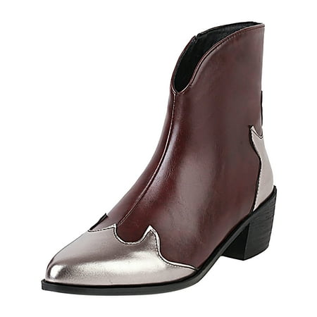 ZHAGHMIN Winter Riding Boots Women Ankle Boots Autumn And Winter Fashion Pointed Color Blocking Simple Comfortable Square Heel Thick Heel Flat Boots For Women Women S Boots With Heels Women Rain Boo
ZHAGHMIN Winter Riding Boots Women Ankle Boots Autumn And Winter Fashion Pointed Color Blocking Simple Comfortable Square Heel Thick Heel Flat Boots For Women Women S Boots With Heels Women Rain Boo