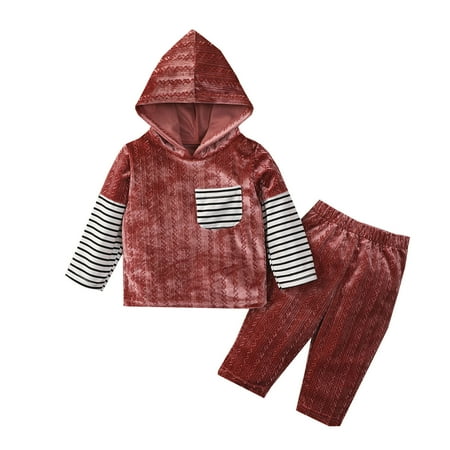 Honeeladyy Winter Coats Newborn Baby Toddler Boys Girls Style Hooded Stitching Striped Pullover Solid Color Trousers Suit Discount
Honeeladyy Winter Coats Newborn Baby Toddler Boys Girls Style Hooded Stitching Striped Pullover Solid Color Trousers Suit Discount