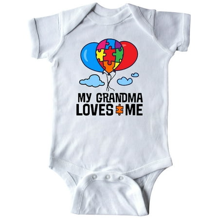 Inktastic Autism Grandma Loves Me Puzzle Gift Baby Boy or Baby Girl Bodysuit