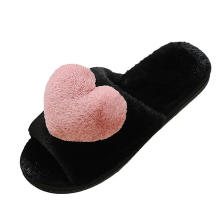 ZHUASHUM Women Trade Woolen Plush Warm Slippers