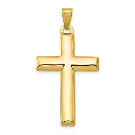 14k Yellow Gold & Rhodium Reversible Cross Pendant