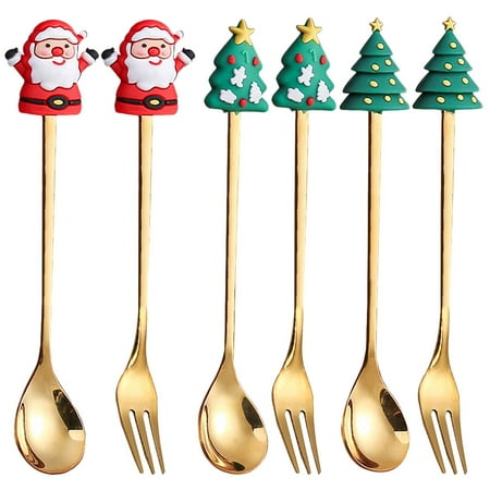 DiMaddie Xmas Spoon Fork Set with Dessert Fork - Golden Cutlery for Coffee & Tea
DiMaddie Xmas Spoon Fork Set with Dessert Fork - Golden Cutlery for Coffee & Tea
