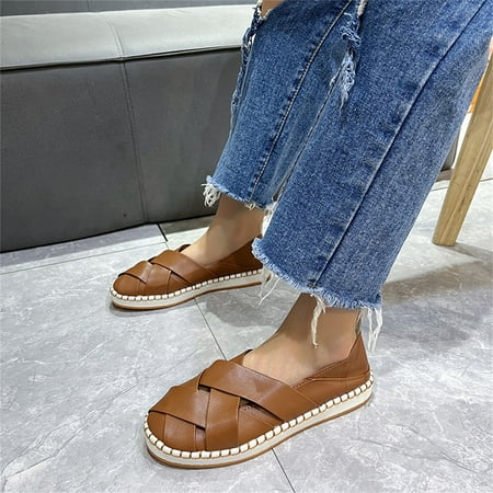 uikmnh Women Shoes Fashion Summer And Autumn Women Casual Shoes Shallow Mouth Round Toe Cross Strap Hollow Breathable Leisure And Comfortable Brown 8
uikmnh Women Shoes Fashion Summer And Autumn Women Casual Shoes Shallow Mouth Round Toe Cross Strap Hollow Breathable Leisure And Comfortable Brown 8