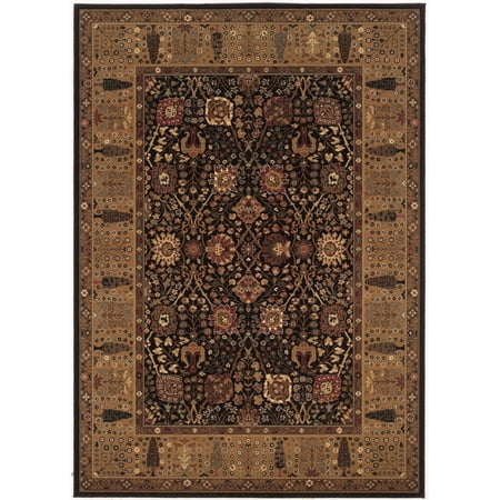 Couristan Royal Kashimar Cypress Garden Black & Deep Maple Rug, 5'3'x7'6'