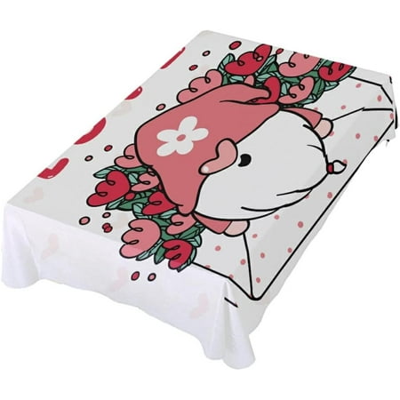

Hyjoy 54x72inch Valentine s Day Cute Gnome Rectangle Tablecloth Valentine s Day Mother s Day Kitchen Decoration Dinner Rectangular Table Cover for Party Holiday Hotel BBQ-Machine Washable