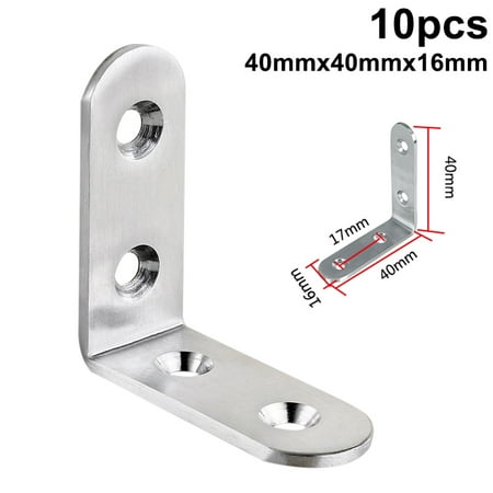 New 10Pcs Right Angle Bracket Corner Brace Stainless Steel L Shape Furniture Joint Shelf Support
New 10Pcs Right Angle Bracket Corner Brace Stainless Steel L Shape Furniture Joint Shelf Support