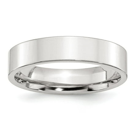 Sterling Silver 5mm Comfort Fit Flat Band Ring - Ring Size: 4 to 13.5