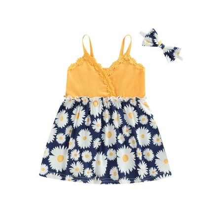 Gureui Toddler Infant Baby Girls Summer Dress with Bow Headband Daisy Sling Short One-Piece High Waist Dress
Gureui Toddler Infant Baby Girls Summer Dress with Bow Headband Daisy Sling Short One-Piece High Waist Dress