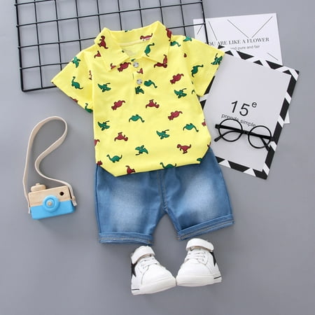 Yubatuo Toddler Kids Baby Boy Short Sleeve Dinosaur Pattern Shirt Tops+ Denim Pants SetYellowM/90
Yubatuo Toddler Kids Baby Boy Short Sleeve Dinosaur Pattern Shirt Tops+ Denim Pants SetYellowM/90