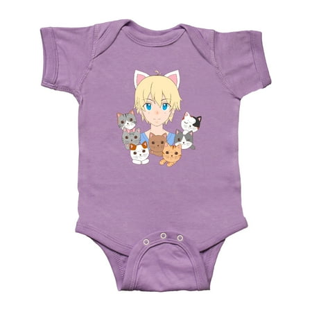 Inktastic Neko Anime Boy with Cats Gift Baby Boy or Baby Girl Bodysuit