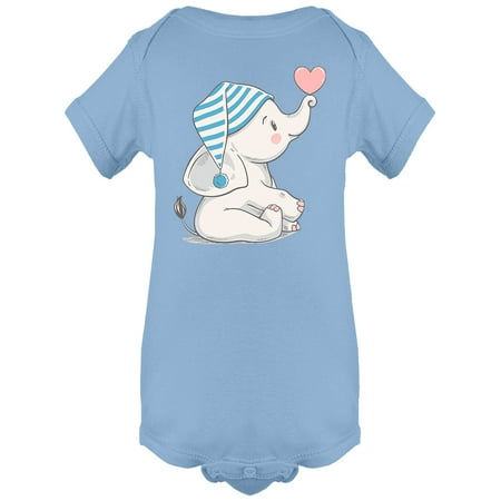 Baby Elephant In A Sleeping Cap Bodysuit Infant -Image by Shutterstock 6 Months