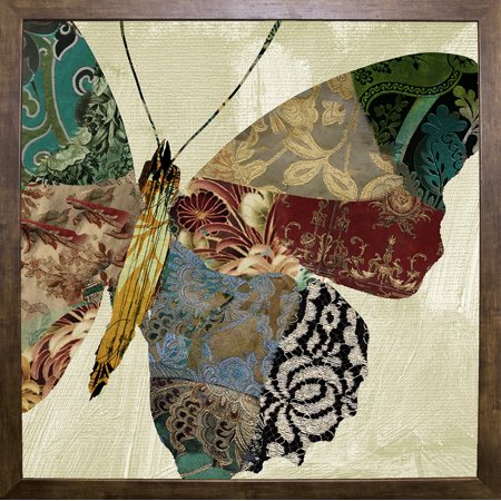 Butterfly Brocade II-COLBAK110890 Print 20"x20" by Color Bakery in a Cafe Mocha