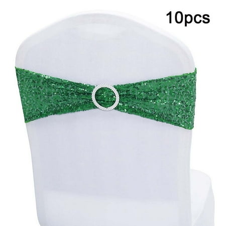 Elastic Sequin Chair Back Flower Banquet Activity Chair Back Diamond Buckle Bow