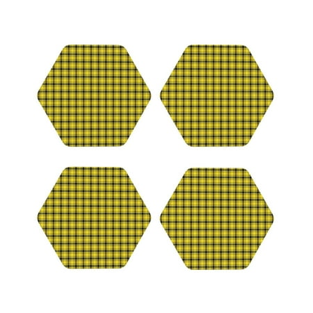 Honeii Yellow Checkered Plaid Print Leather Coaster Set of 4 Ideal for Safeguarding Your Furniture from Drinks Spills and Effortless Cleanup-Hexagon
Honeii Yellow Checkered Plaid Print Leather Coaster Set of 4 Ideal for Safeguarding Your Furniture from Drinks Spills and Effortless Cleanup-Hexagon