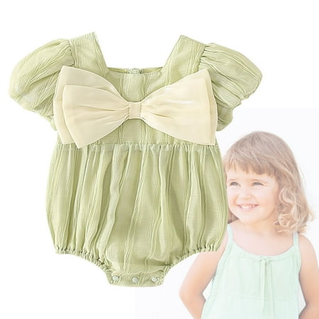 Vedolay Baby Bodysuit Kids Solid Floral Summer Rompers Little Girl Elastic Waist Sleeveless One Piece Knit Bodysuits Green 3-6 Months
Vedolay Baby Bodysuit Kids Solid Floral Summer Rompers Little Girl Elastic Waist Sleeveless One Piece Knit Bodysuits Green 3-6 Months