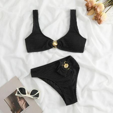 Odeerbi Two Piece Swimsuit for Women Erogenous Color Blocking Bikini Swimsuit with Bra Pad Without Steel Support Black
Odeerbi Two Piece Swimsuit for Women Erogenous Color Blocking Bikini Swimsuit with Bra Pad Without Steel Support Black