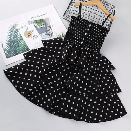 Tking Fashion Toddler Child Baby Girls Polka Dot Printing Suspender Sleeveless Princess Dress Black 140
Tking Fashion Toddler Child Baby Girls Polka Dot Printing Suspender Sleeveless Princess Dress Black 140