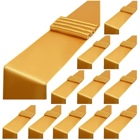 Pesonlook 12 Pack Gold Satin Table Runner 12 x 108 inch Long Premium Smooth Table Runner for Wedding Banquets Birthday Party Graduation Engagements Table Runners fit Rectangle and Round Table
Pesonlook 12 Pack Gold Satin Table Runner 12 x 108 inch Long Premium Smooth Table Runner for Wedding Banquets Birthday Party Graduation Engagements Table Runners fit Rectangle and Round Table