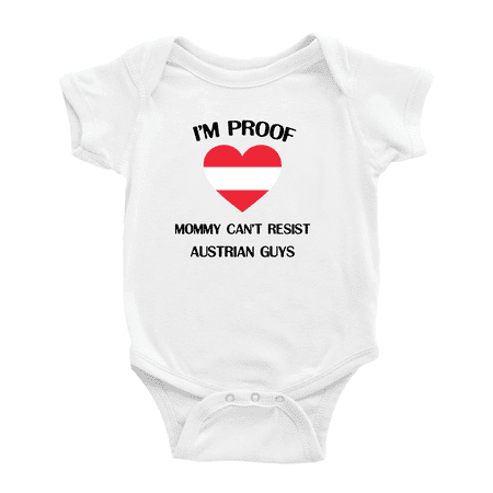 I m Proof Mommy Can t Resist Austrian Guys Baby Romper Bodysuit For Boy Girl (White 12-18 Months)
I m Proof Mommy Can t Resist Austrian Guys Baby Romper Bodysuit For Boy Girl (White 12-18 Months)