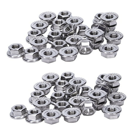 50 Pcs 304 Stainless Steel Serrated Flange Metric Hex Lock Nuts M6