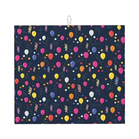 Uemuo Colored Balloons Pattern Dish Drying Mat 16*18 inch Absorbent Dish Drainer Kitchen Counter Large Size Dish Drying Pad for Countertops Sinks Draining Racks
Uemuo Colored Balloons Pattern Dish Drying Mat 16*18 inch Absorbent Dish Drainer Kitchen Counter Large Size Dish Drying Pad for Countertops Sinks Draining Racks