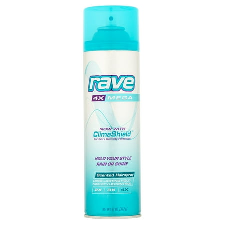 Rave 4X Mega Scented Hairspray, 11 oz