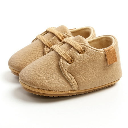 Newborn Baby Boy PU Lace-up Non-Slip Soft Sole Toddler Frist Waliking Shoes Khaki S
Newborn Baby Boy PU Lace-up Non-Slip Soft Sole Toddler Frist Waliking Shoes Khaki S