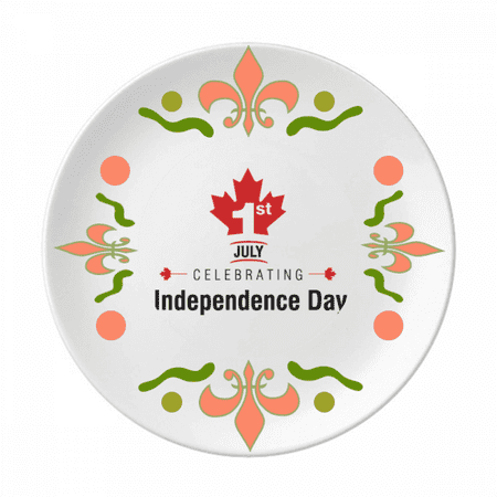 Canada Independence Day Maple Flag Flower Ceramics Plate Tableware Dinner Dish